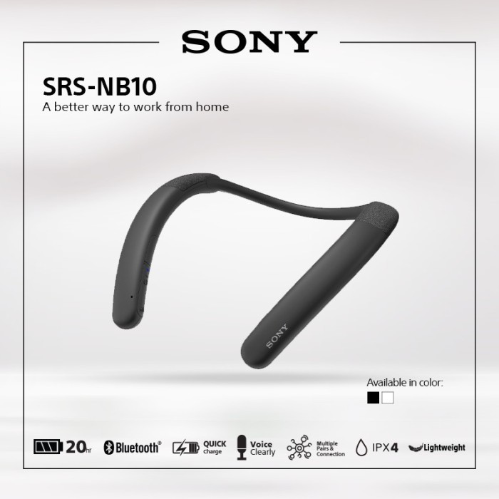 Sony SRS-NB10 Speaker Nirkabel Bluetooth dengan Mikrofon - Gray/White