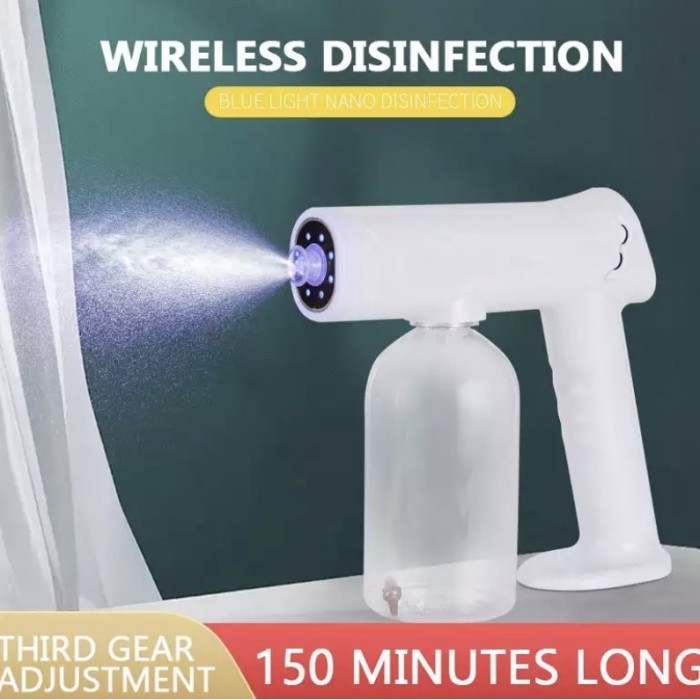 Wireless Nano Disinfectant Spray Mist Fogging Gun Uv Light Touchscreen