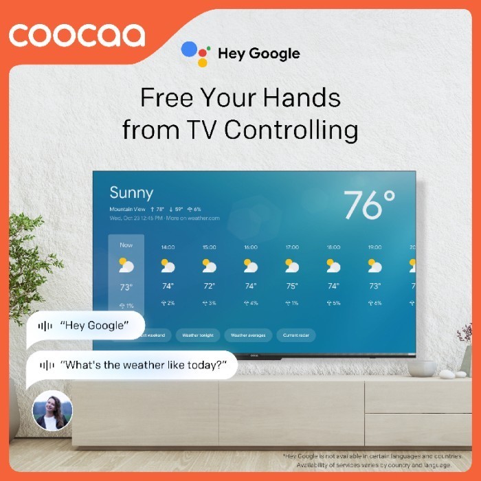 [Google Tv] Coocaa 50 Inch Smart Led Tv - Flicker Free -(Coocaa 50Y72)