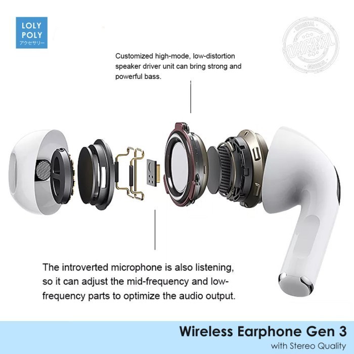 Lolypoly Earphone Wireless Gen 3 With Bass Quality Termurah Terlaris Promo