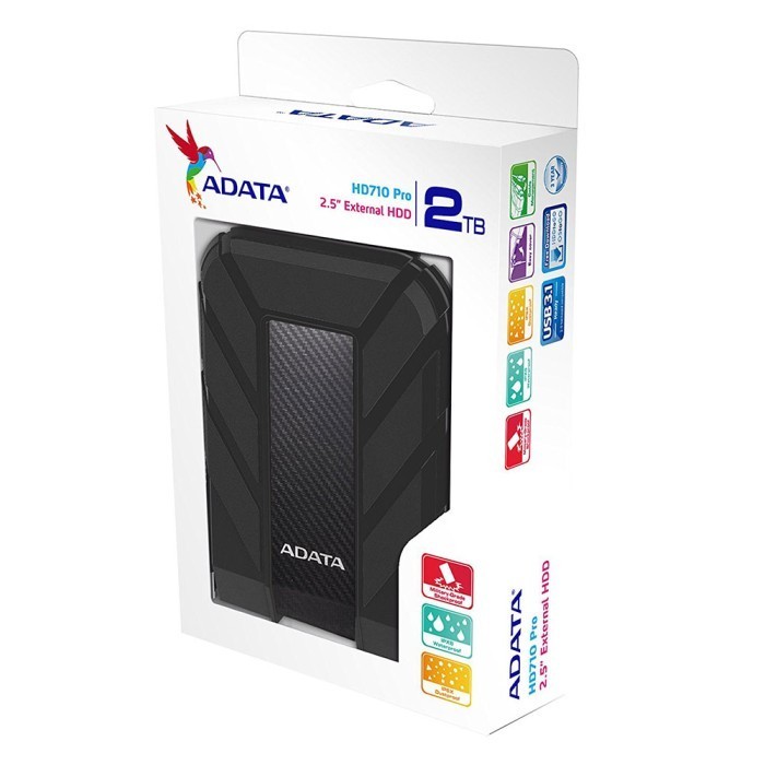 Hard Disk Eksternal Hdd Adata Hd 710 Pro 2Tb Usb3.1 Black Grnsi 2Tahun