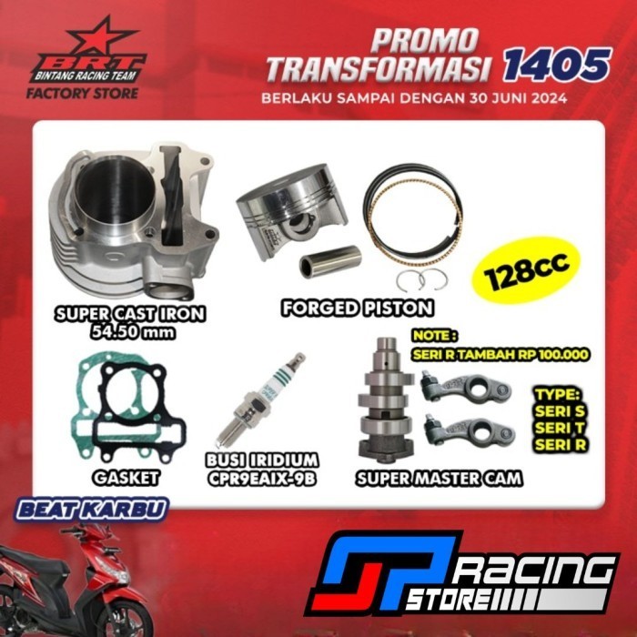 Brt Paket Bore Up Beat Karbu-Blok-Piston-Master Cam-Promo 1406