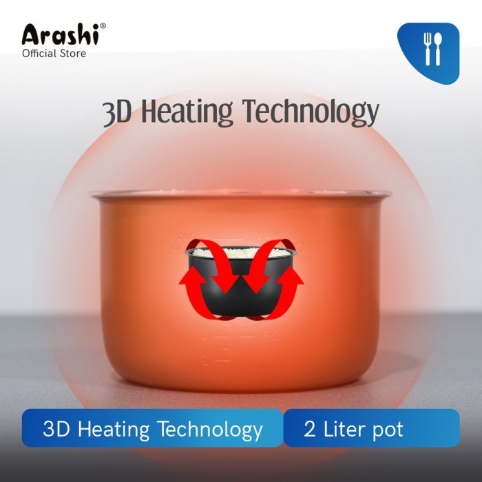 [Cod] Arashi Rice Cooker Digital / Magic Com Digital Adc 2003 2 Liter