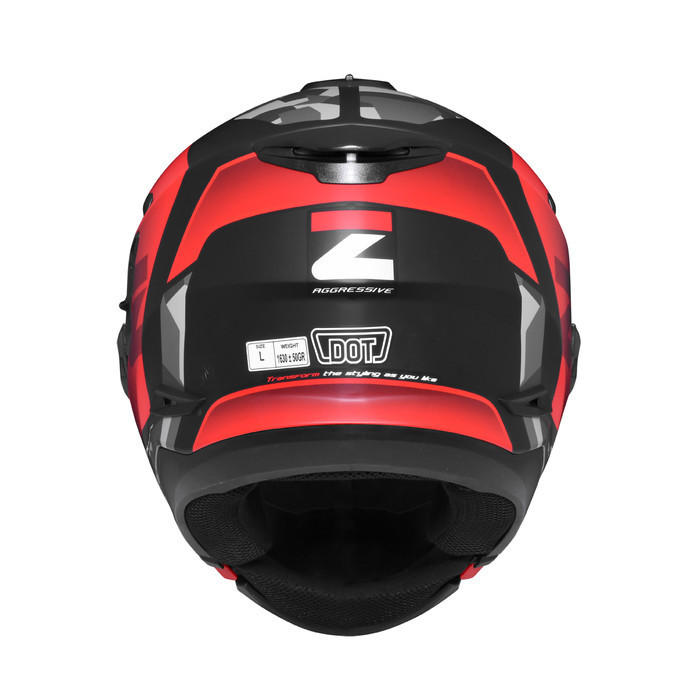 Zeus 613C Mblk Aj14 Red Modular Crossover Double Visor