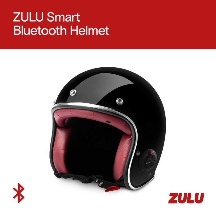 Zulu Smart Bluetooth Helmet Osiris Black Maroon Chrome