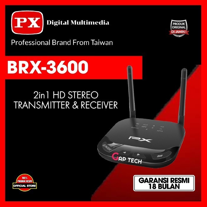 Px Brx 3600 / Brx3600 2In1 Hd Stereo Bluetooth Receiver Transmitter Termurah Terlaris Promo