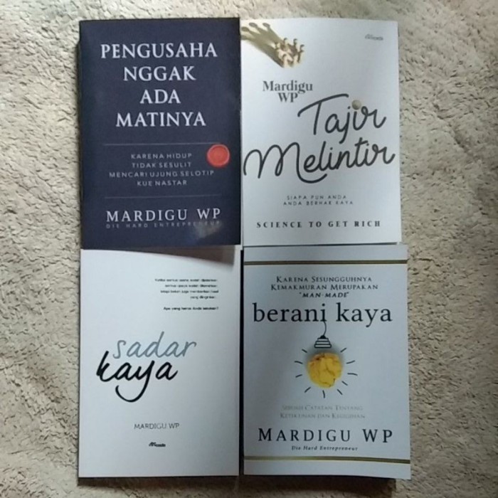 

1 Paket 4 Buku Buku Mardigu Wp Tajir Melintir, Sadar Kaya, Berani Kaya
