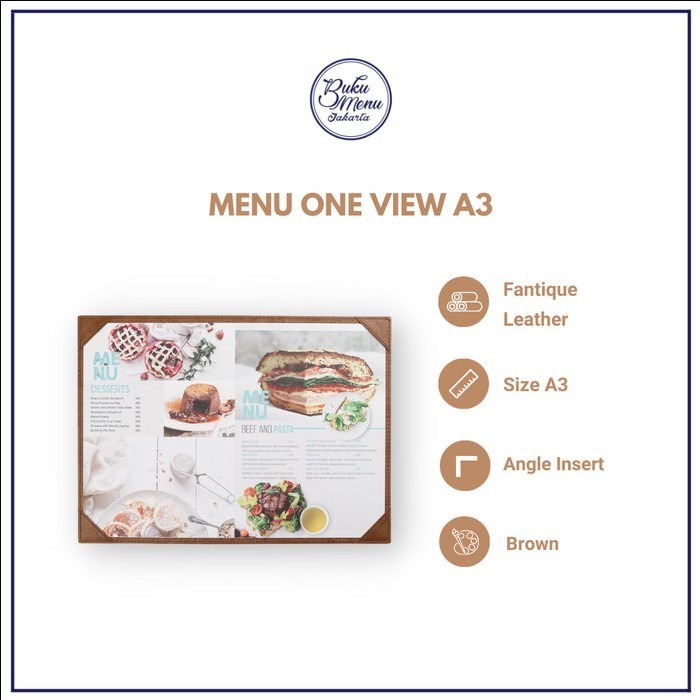 

Menu Classic Kulit One View A3 - Brown - Coffee Shop - Cafe - Restoran