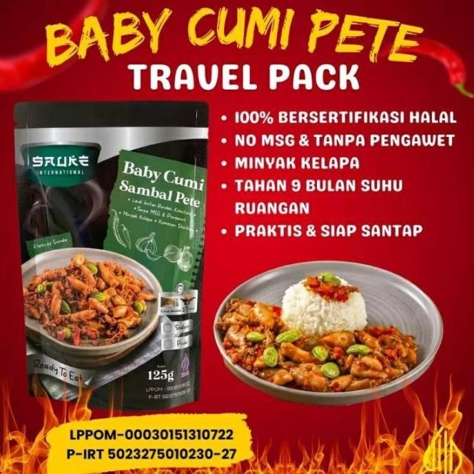 

Baby Cumi Sambal Pete - Lauk Instan bayi cumi Siap Saji Kemasan Travel NS