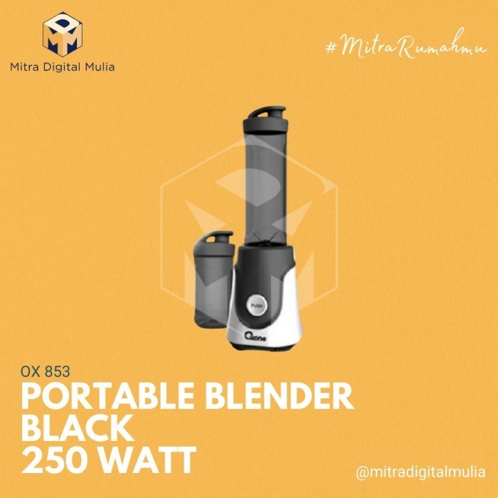 [Cod] Oxone - Ox-853 Personal Portable Blender 2 Gelas Black Termurah Terlaris Promo