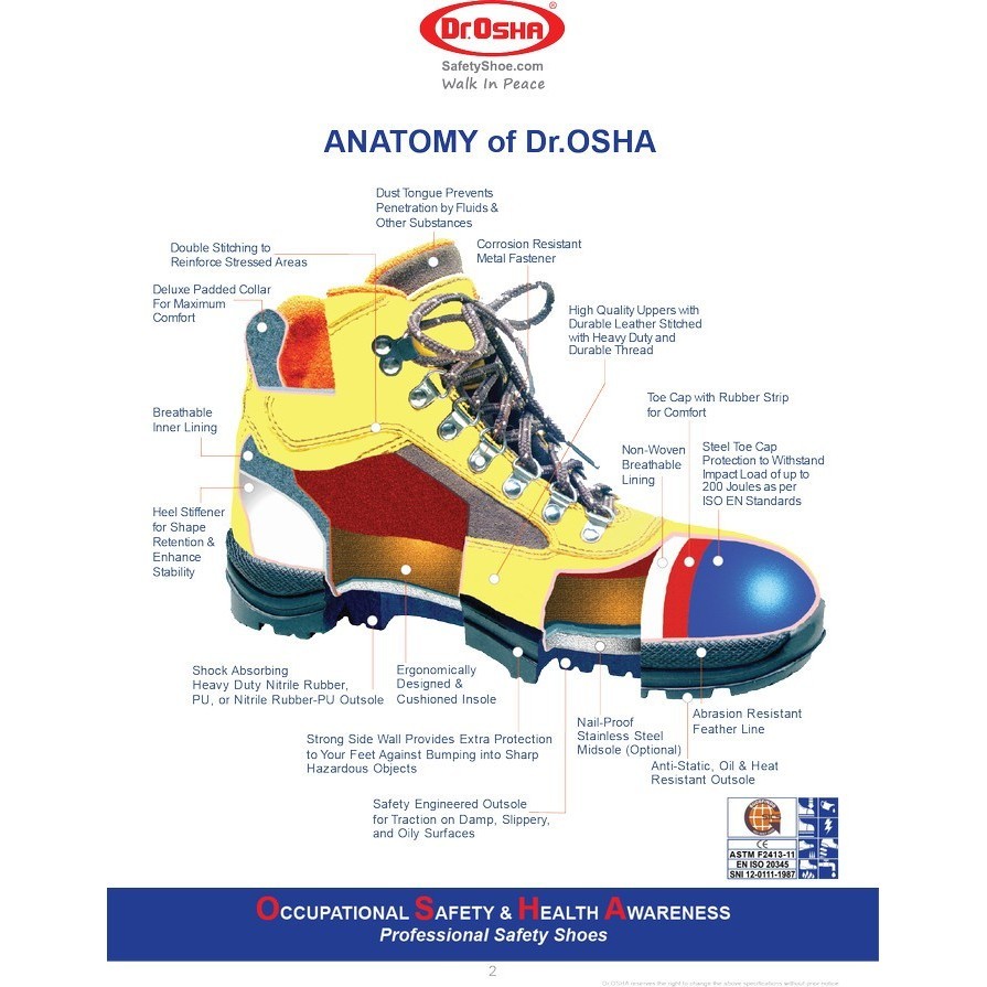 Dr.Osha Safety Shoes Sepatu - 2198 - R - Chairman Lace Up Termurah Terlaris Promo