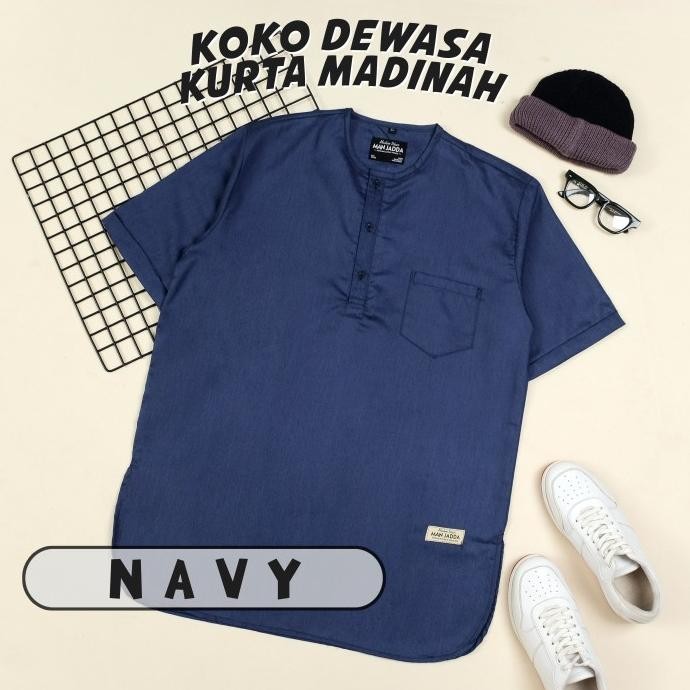 MAN JADDA Atasan Koko Madinah Dewasa Bahan Preium Katun Madinah .