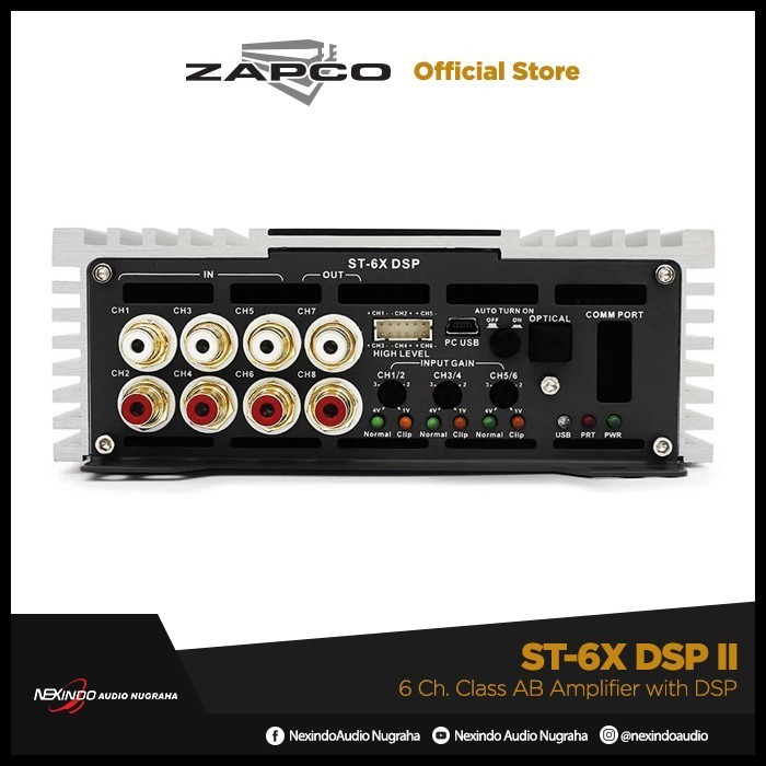 Zapco St 6X Dsp 2021 6 Ch. Class Ab Amplifier With Dsp Nexindoofficial