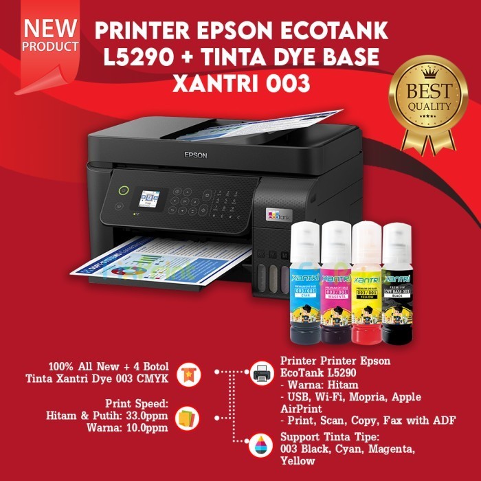 Epson L5296 L5290 Pengganti L5190 Print A4 Scan Copy F4 Wifi Adf Fax Termurah Terlaris Promo