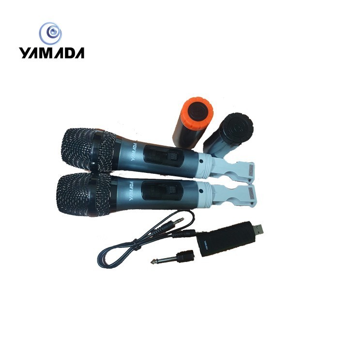 Yamada Wireless Mikrofon Dm-V22 2 Pcs Microphone Mic Beda Frekuensi