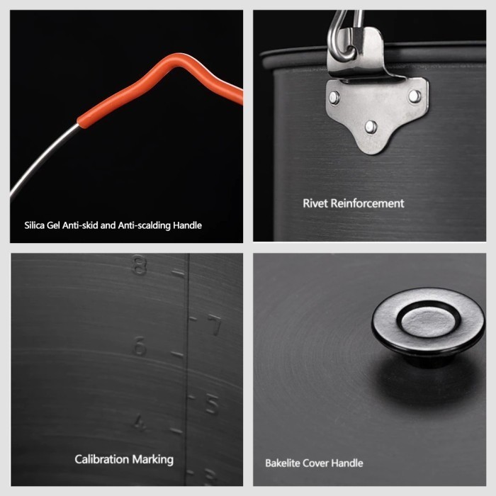 Panci Camping Naturehike Nh19Cj003 Nesting Hanging Pot