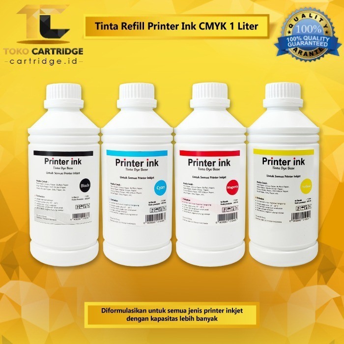 TERBARU - Tinta refill 1 liter jerigen Printer Epson L110 L120 L200 L210 L220 L1