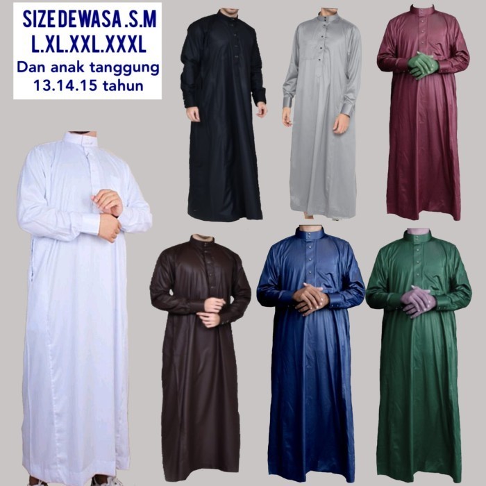 Jubah Pria Premium ( BISA COD ) JUBAH MANSET Pria Gamis Laki laki Terbaik - JUBAH ARAB - Abu Manset,