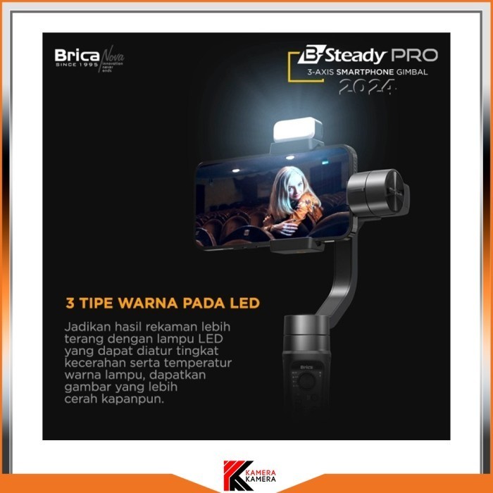 Gimbal Stabilizer Brica B-Steady Bsteady Pro 3 Axis Hp + Kaos+ Tripod Termurah Terlaris Promo