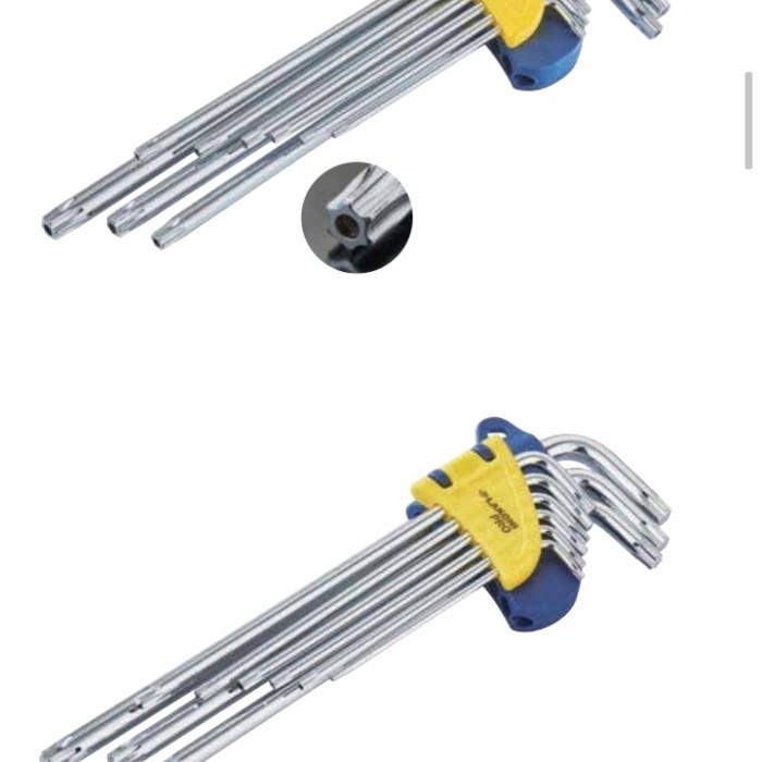 kunci L set bintang lubang 9 pcs lakoni pro