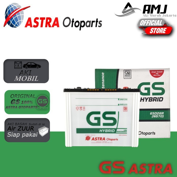 Aki Mobil Isuzu Panther Diesel Gs Hybrid Ns70 Aki Basah 12V / 65Ah Termurah Terlaris Promo