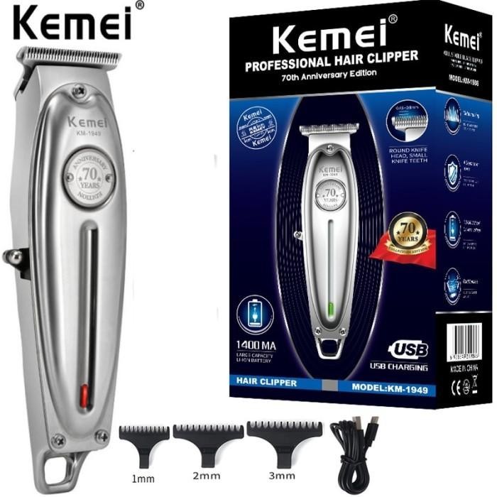 KEMEI KM-1949 metal Trimmer Alat Mesin Cukur Rambut & Jenggot 100% ORI