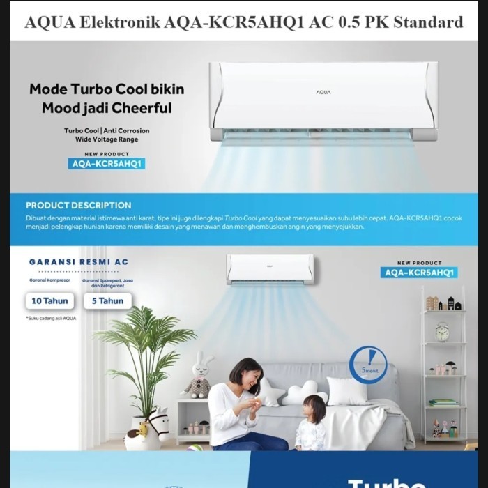 Ac Aqua 1/2Pk/Aqua Ac 1/2 Pk Baru Bergaransi Resmi