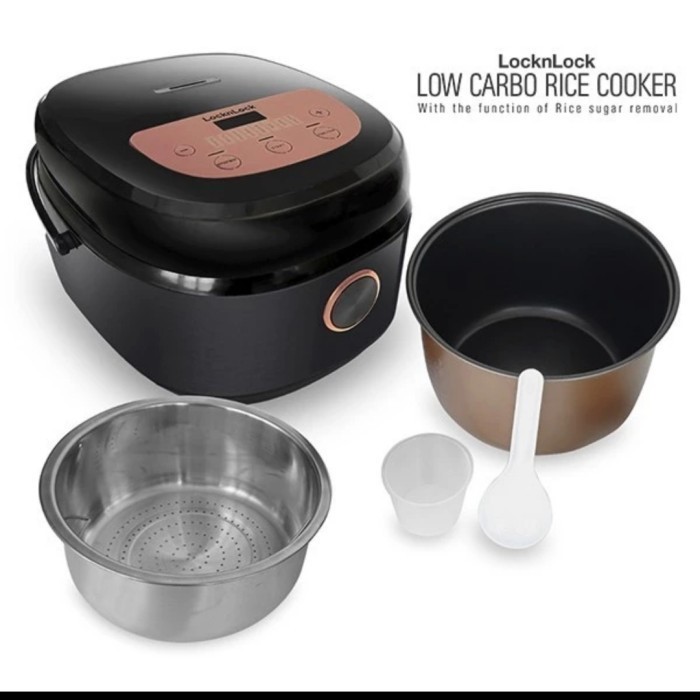 Lock N Lock Ejr328Blk Rice Cooker 2Liter Low Sugar Carbo