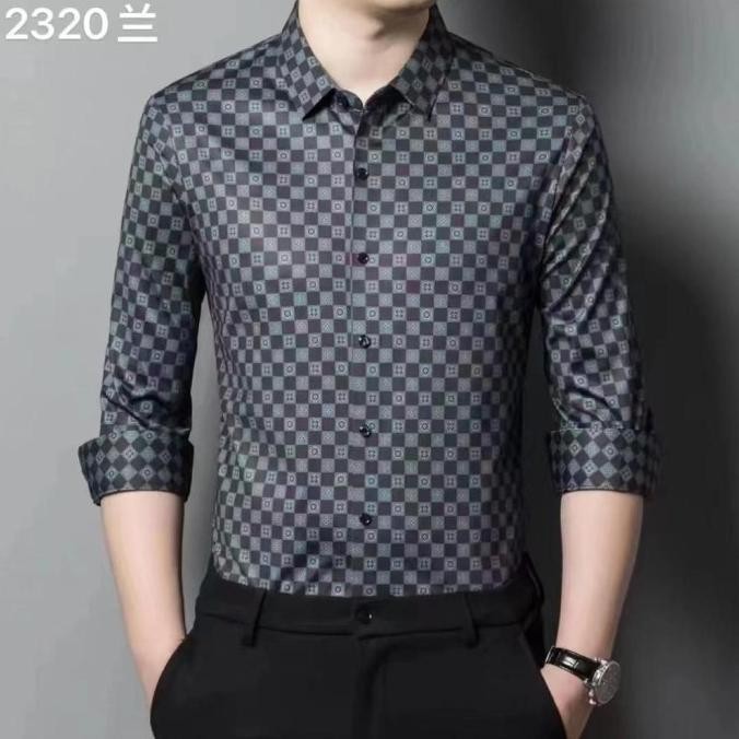 Kemeja Panjang Branded Pria Mirror Long Sleeve Fashion Pria Lapakrayyan