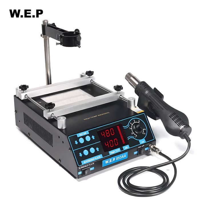 Wep 2 In 1 Digital Smd Infrared Preheater Rework 853Aa Hitam Original