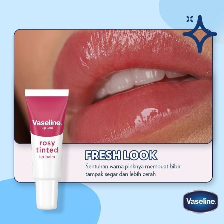 Vaseline Lip Balm Pelembab & Pencerah Bibir Rosy Tinted 10g - Lip Care Image 8