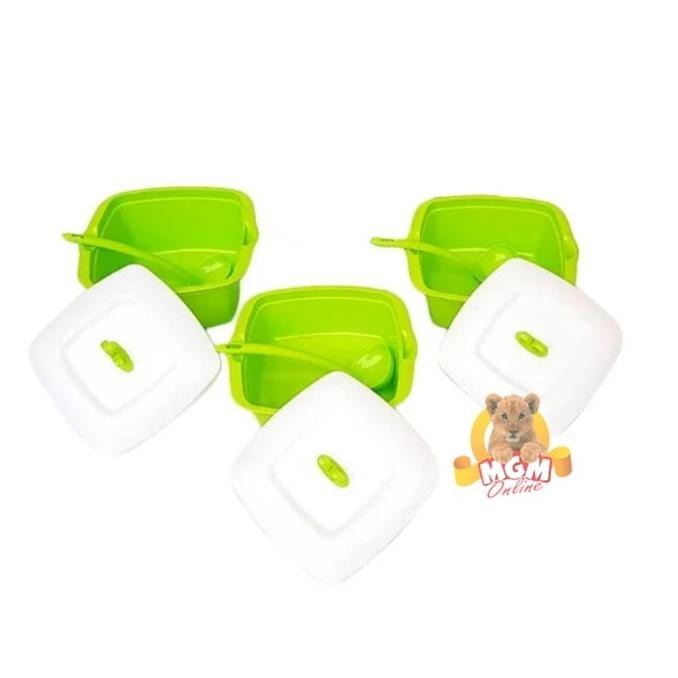 Mangkok Saji Segi-empat ukuran 2.75L Asvita dengan tutup rickostore