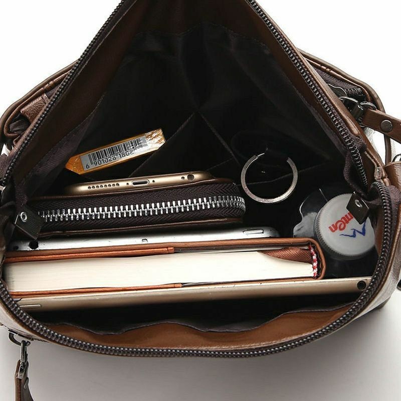 Tas Selempang Kulit Pria Tahan Air, Tas Selempang Kapasitas Besar Kulit Sapi