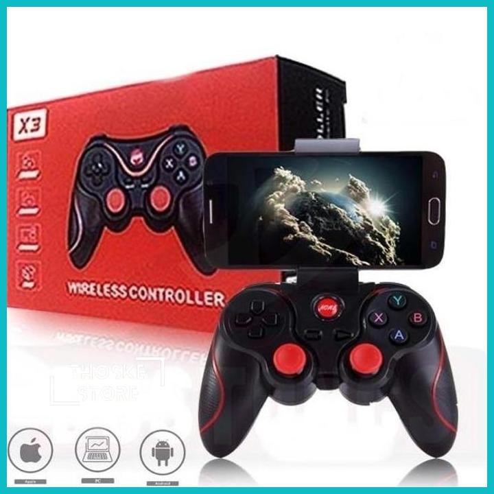 TS GAMEPAD SMART NIRKABEL BLUETOOTH GAMEPAD GAMING WIRELESS CONTROLLER X3 FOR ANDROID MOBILE - HITAM