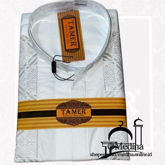 Baju Koko/ Taqwa Tamer Exclusive Tangan Panjang Putih Tipe Belize