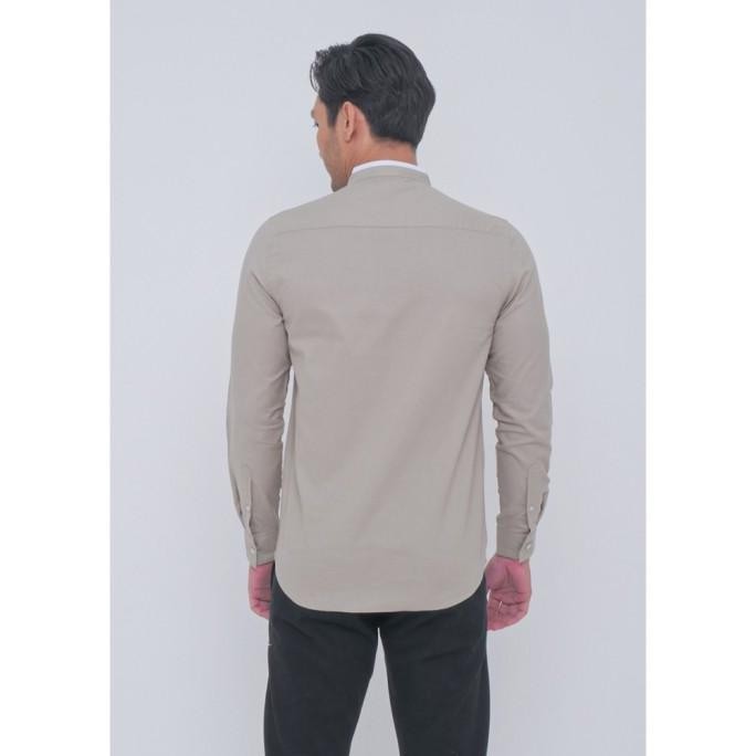 Men'S Top Kemeja Koko Lengan Panjang Modern Fit Latham - Olive