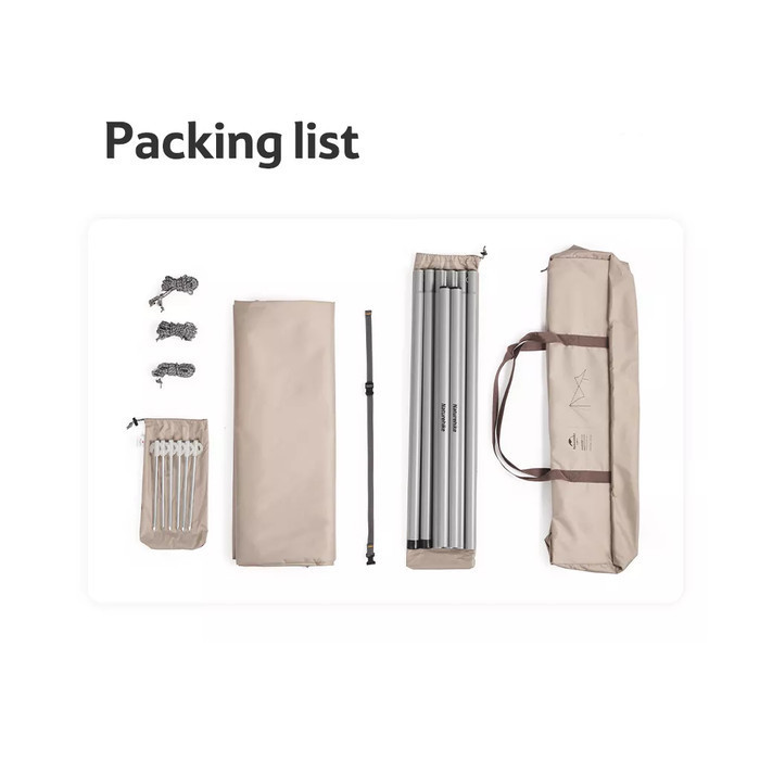 Tenda Canopy Naturehike Cnh22Zp009 Rhombic Tarp With Pole