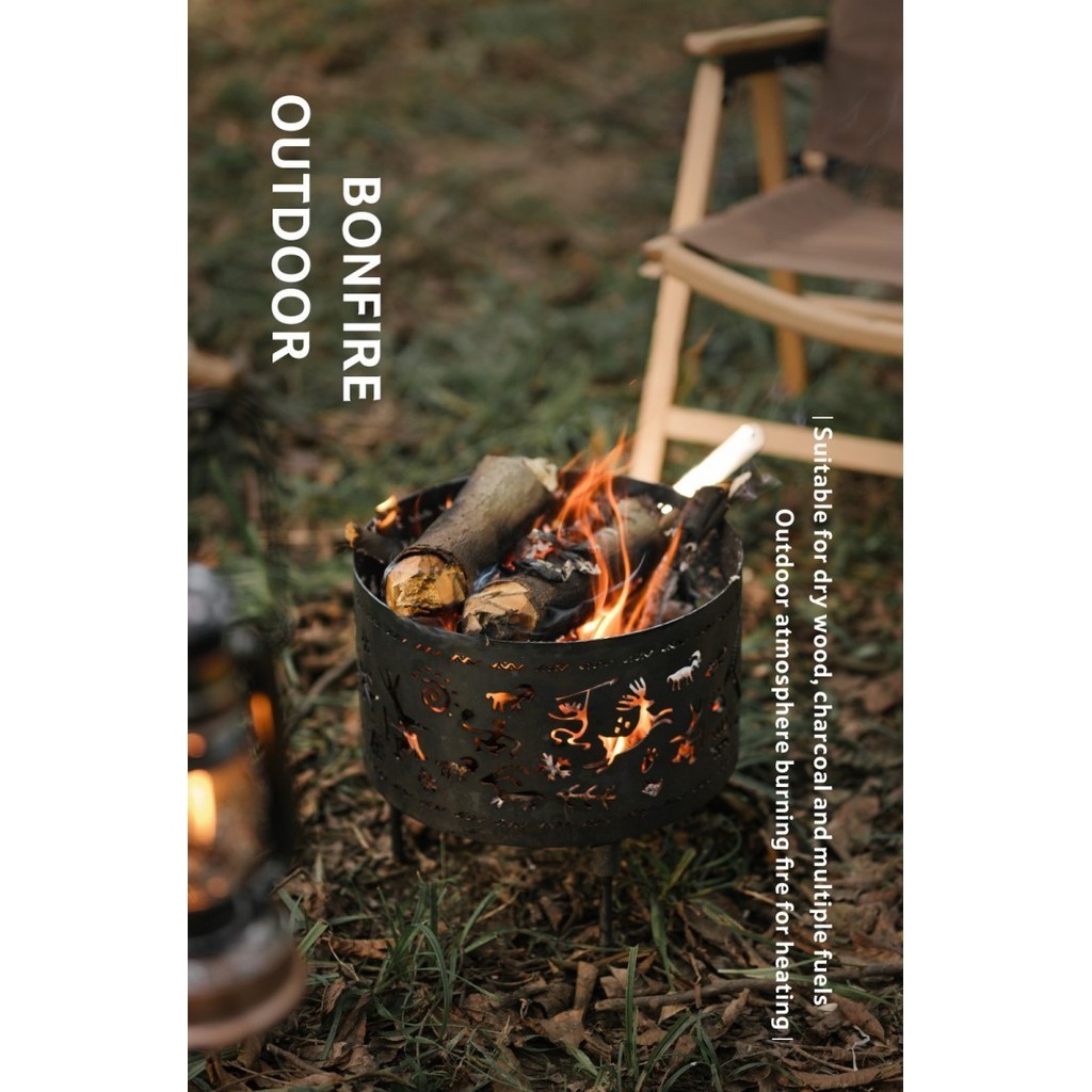 Fire Pit / Grill / Bbq Tungku Kayu Bakar Camping Naturehike Nh21Jj102