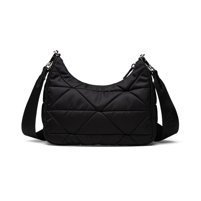 Prada Re-Nylon Padded Hobo Bag Black
