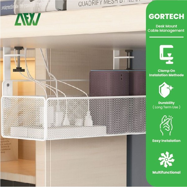 

GORTECH DESK MOUNT CABLE MANAGEMENT STORAGE RAK LACI PENYIMPANAN KABEL