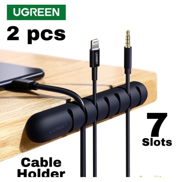 

CABLE ORGANIZER UGREEN 2 PCS PACK 7 SLOTS CABLE MANAGEMENT CLIP SYSTEM