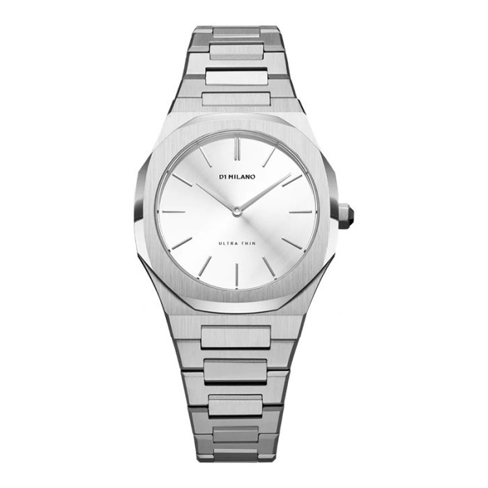 Jam Tangan D1 Milano Ultra Thin D1-Utbl08 Silver Cloud White Dial Stai