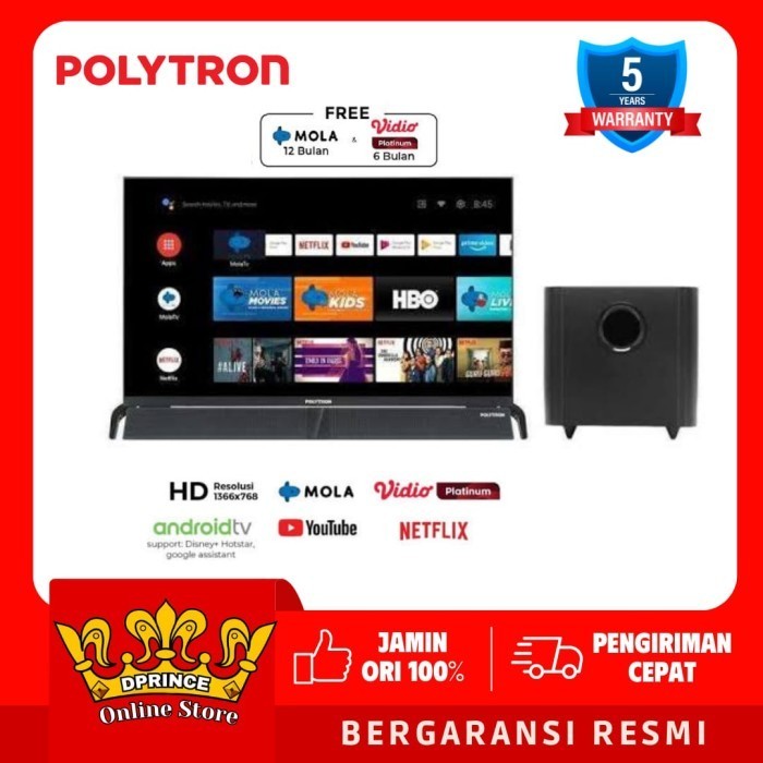 Polytron Smart Android Digital Mola Tv 32Inch Soundbar Pld 32Bag5959
