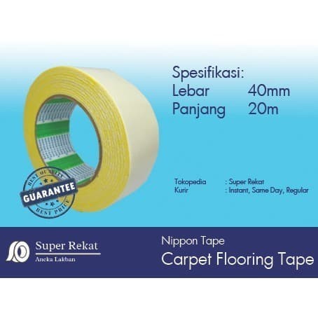 

LAKBAN/ ISOLASI/ SELOTIP/ DOUBLE TAPE NYLON UNTUK KARPET (40MM X 20M)