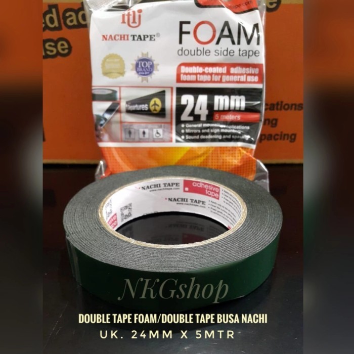 

DOUBLE TAPE BUSA/DOUBLE TAPE FOAM NACHI 24MM X 5MTR (1DUS = 120ROLL)