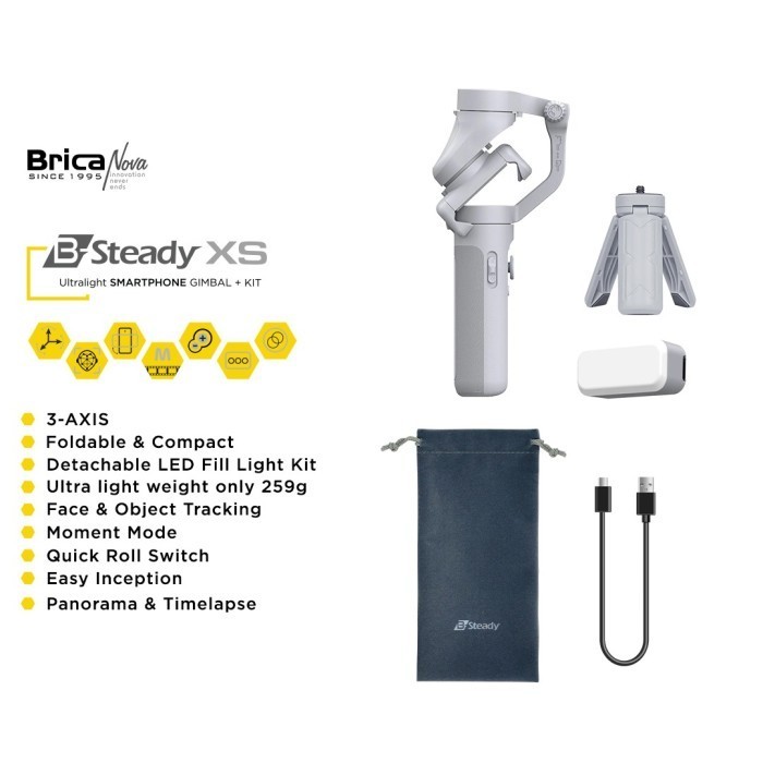 Brica B-Steady Xs 2 3-Axis Gimbal Smartphone - Brica Bsteady Xs2