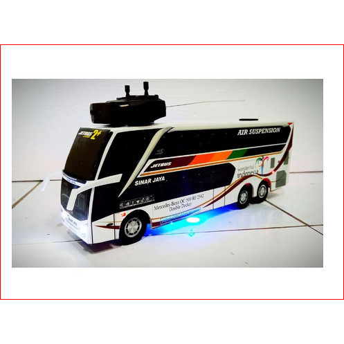 MAINAN MOBIL RC BUS BIS TELOLET BASURI MINIATUR SINAR JAYA REMOT LAMPU