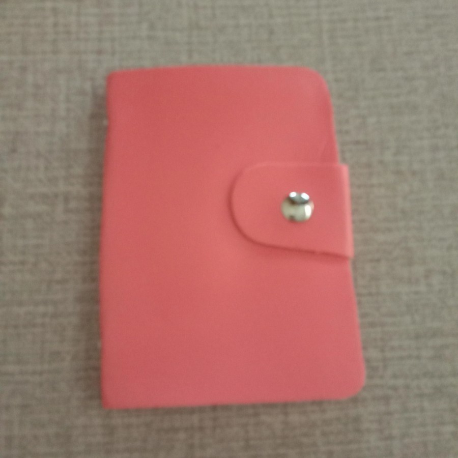 

dompet kartu bahan kulit - Merah Muda