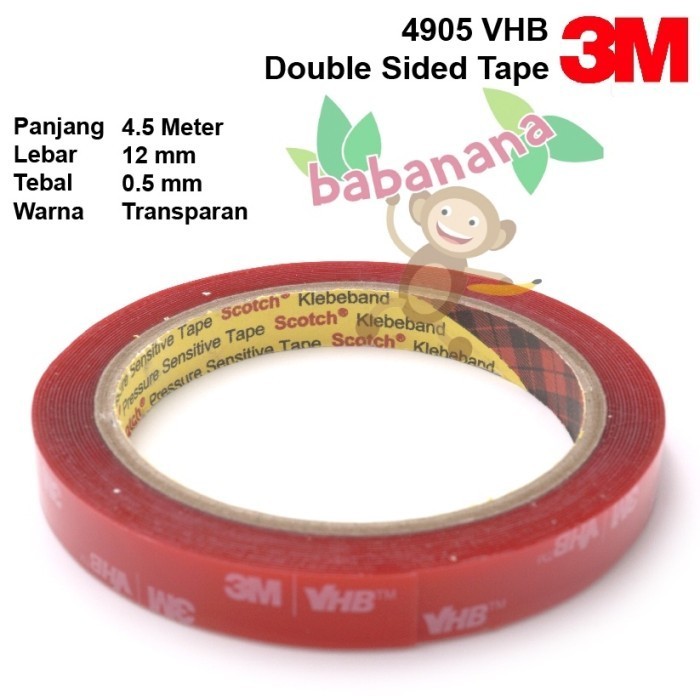 

HARGA DISKON Double Tape 3M 4905 VHB Transparan double sided 4.5M x 12mm x 0.5mm