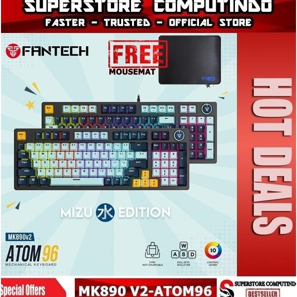 Fantech ATOM96 MK890 RGB Keyboard Gaming Mechanical Full Size